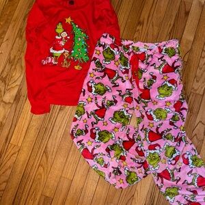 Grinch Women’s Pajamas Set - Red and Pink